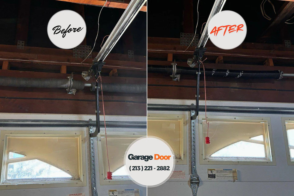 Before and after: garage door repair Wymore, NE